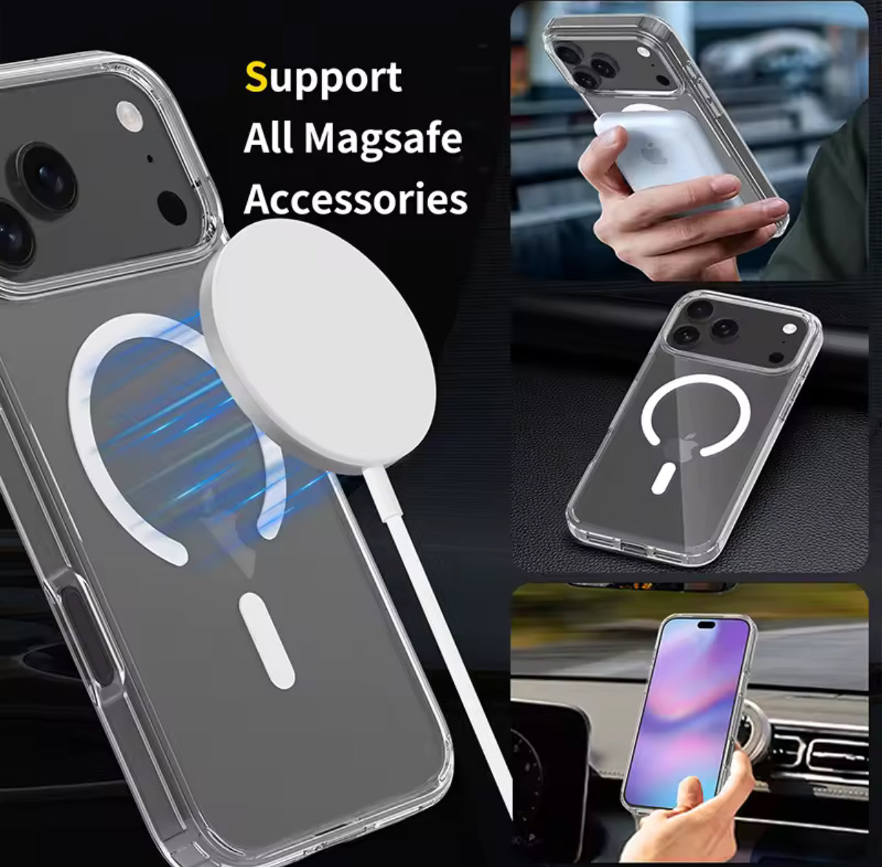 PJun Branded HD Clear MagSafe Hardshell Phone Case- iPhone 17 Series 2025 PJun Branded HD Clear MagSafe Hardshell Phone Case- iPhone 17 Series 2025